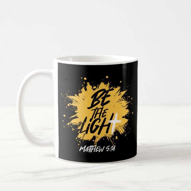 Caneca De Café Bíblia Cristã Verse Seja O Mateus Claro 5:14 (Esquerda)