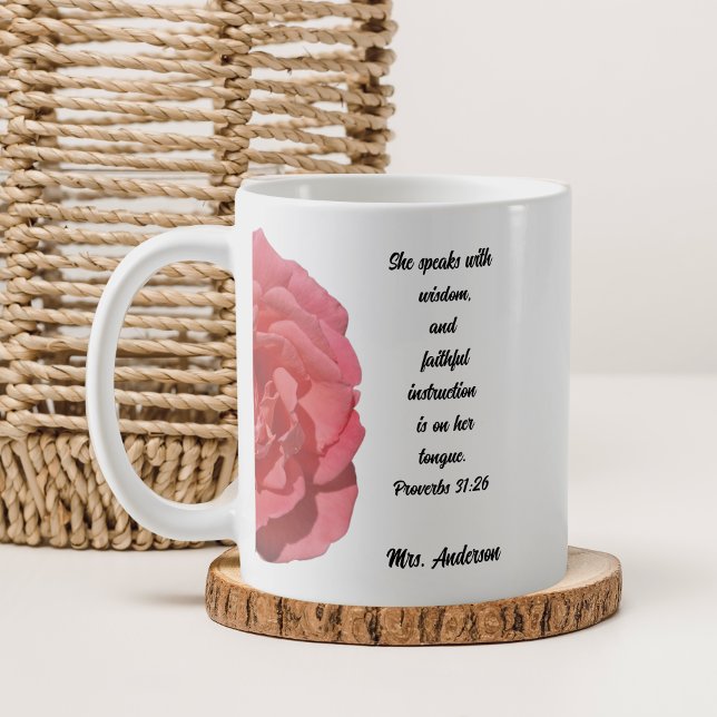 Caneca De Café Bíblia de Apreciação do Professor Verse Proverbs 3 (Criador carregado)