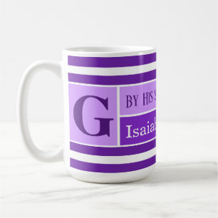 Caneca De Café Bíblia de cura Versa Roxo inicial