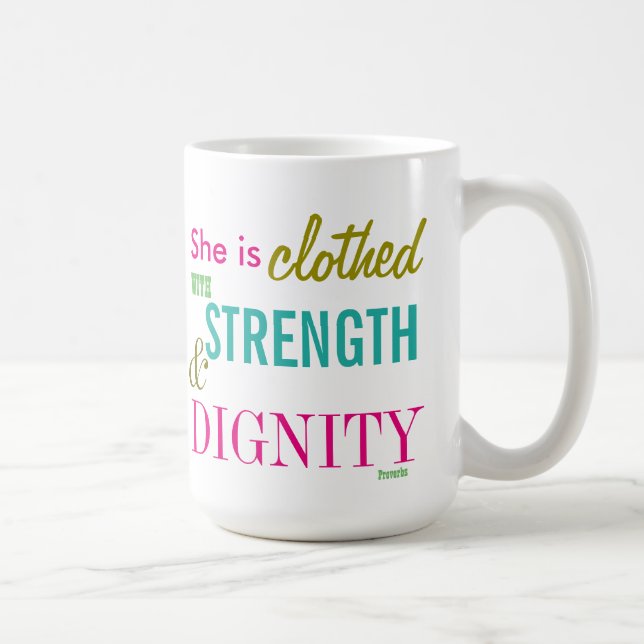 Caneca De Café Bíblia de Dignidade de Força Verse Girls Inspiraci (Direita)