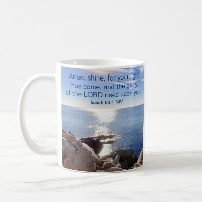 Caneca De Café Bíblia do oceano Surge e Cristão Brilhante (Esquerda)