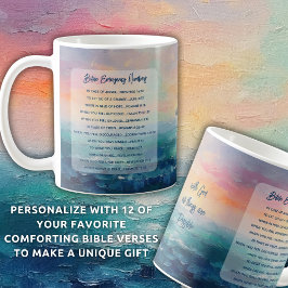 Caneca De Café Bíblia Emergência Versos Personalizados Cristãos