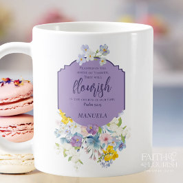 Caneca De Café Bíblia Floral Elegante Primavera Personalizada Ver