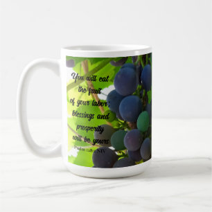 Caneca De Café Bíblia Inspiracional Verse Beneficia Uvas Roxas
