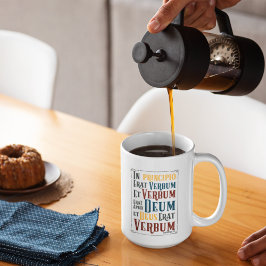 Caneca De Café Bíblia Latina Verso No Principio Erat Verbum