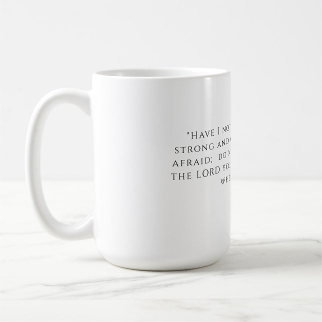 Caneca De Café Bíblia versátil sobre medo - Mug branco alto (Esquerda)