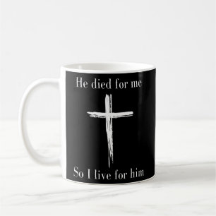 Caneca De Café Bíblia Verse Jesus Morreu Por Mim Escritura Cristã
