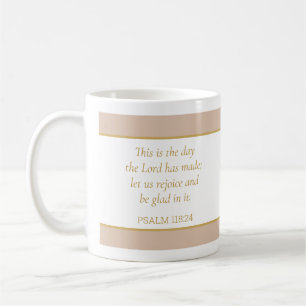Caneca De Café Bíblia Verse Psalm 118:24 - Mordern Faith Christia