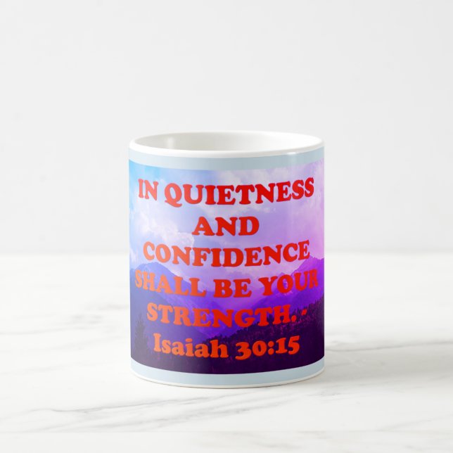 Caneca De Café Bíblia verso de Isaiah 30:15. (Centro)