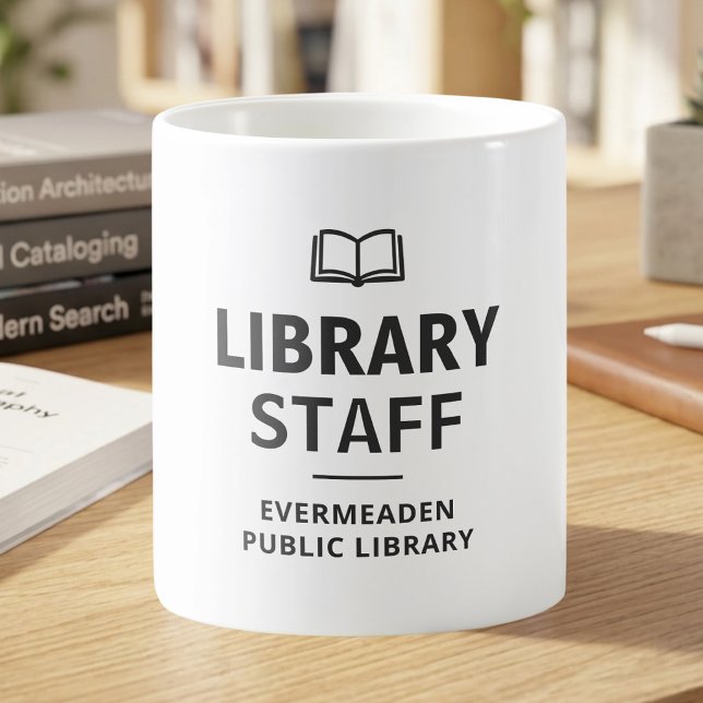 Caneca De Café Biblioteca Equipe da Biblioteca Personalizada (Criador carregado)