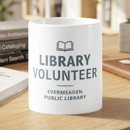Caneca De Café Biblioteca Voluntário Personalizado