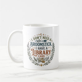 Caneca De Café Bibliotecária Bruxa Cartão da Biblioteca Amante de
