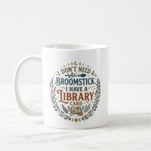 Caneca De Café Bibliotecária Bruxa Cartão da Biblioteca Amante de