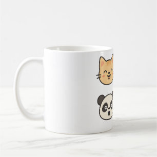 Caneca De Café Bichinho Enfrenta Mug - Gato, Cão, Panda, Koala