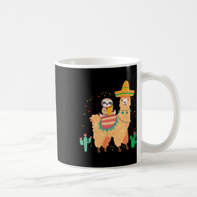 Caneca De Café Bicho-Preguiça Fofo e Llama com Taco e S Mexicano (Direita)
