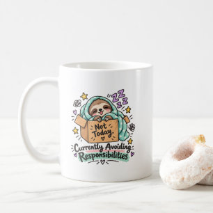 Caneca De Café Bicho Preguiçoso Fofo “Não Hoje” – Atualmente Evit
