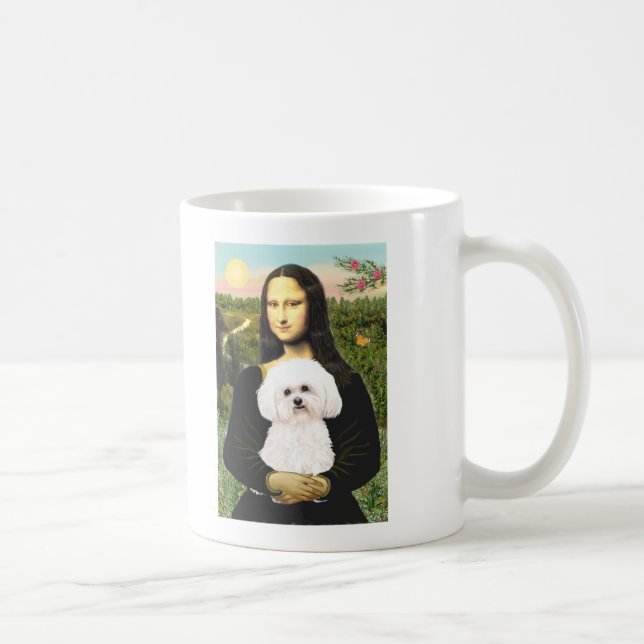 Caneca De Café Bichon Frise 2R - Mona Lisa (Direita)