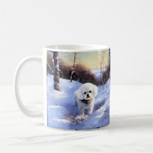 Caneca De Café Bichon Frise Deixe Nevar Natal