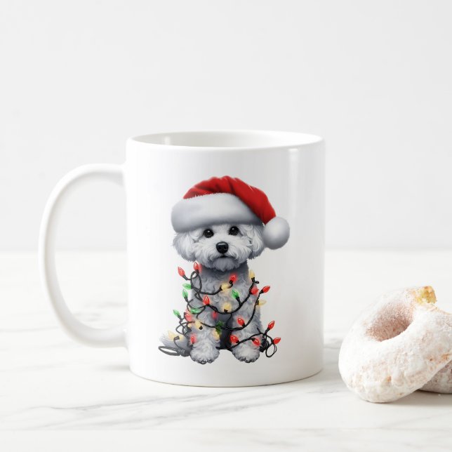 Caneca De Café Bichon Frise Dog Puppy Natal (Com Donut)