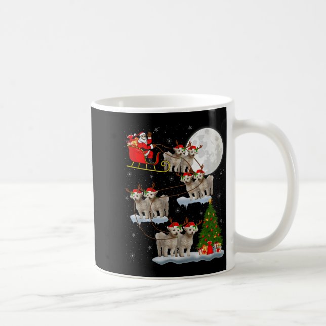 Caneca De Café Bichon Frise Dog Santa Sleigh Flying Funny Magical (Direita)