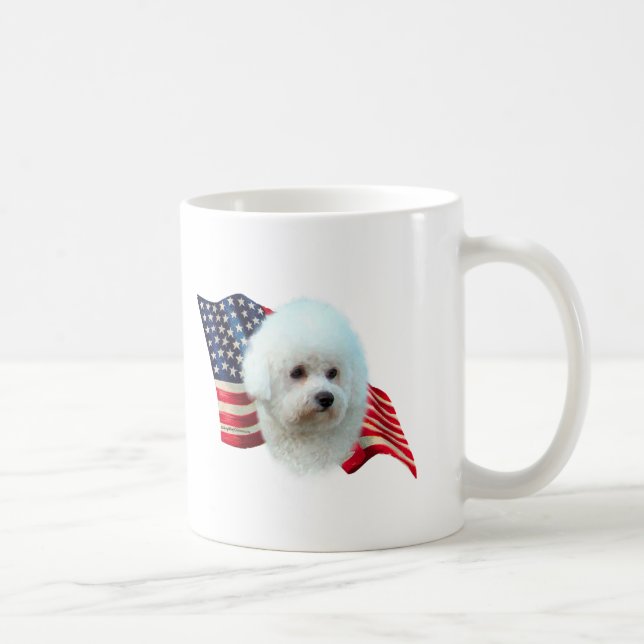 Caneca De Café Bichon Frise Flag (Direita)