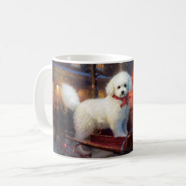Caneca De Café Bichon Frise Natal Fesason (Frente Esquerda)
