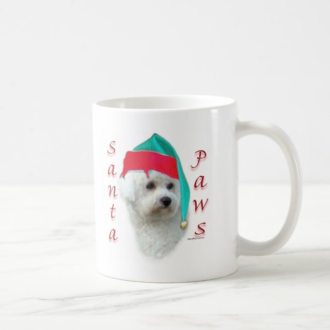 Caneca De Café Bichon Frise Papais noeis Paws (Direita)