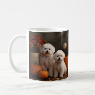 Caneca De Café Bichon Frise Puppy Autumn Delight Pumpkin