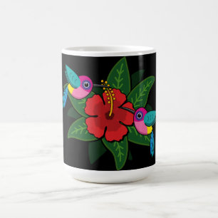 Caneca De Café Bichos-do-mato-bonitos no Hibiscus Flower Cartoon