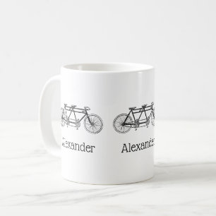 Caneca De Café Bicicleta Antiga Construída Para Dois / Bicicleta