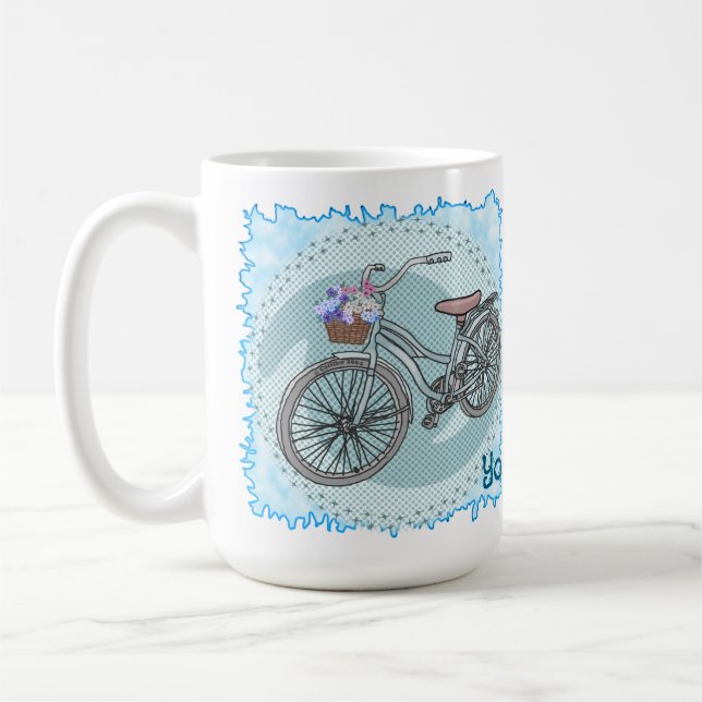 Caneca De Café Bicicleta Azul  (Esquerda)
