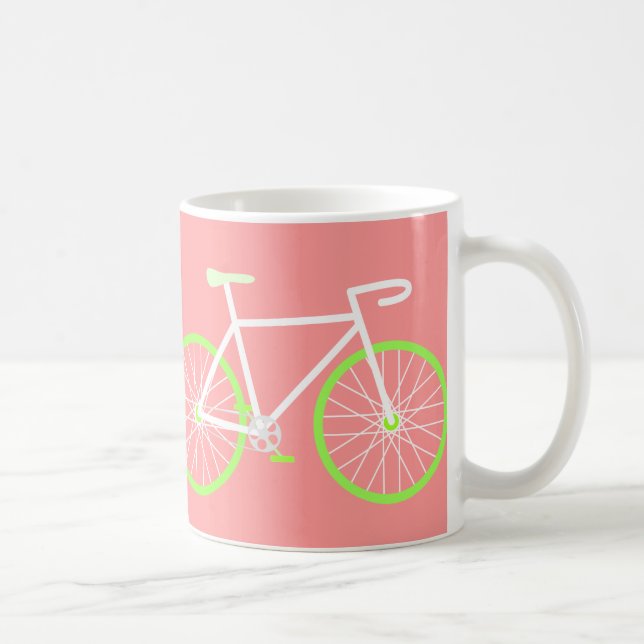 Caneca De Café Bicicleta branca & verde (Direita)