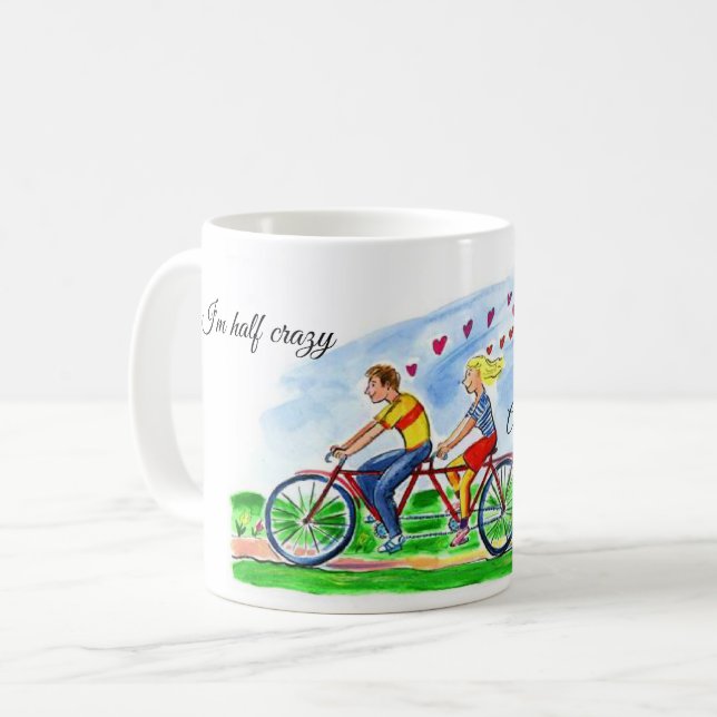 Caneca De Café Bicicleta Construída Para Dois Namorados De Amor (Frente Esquerda)