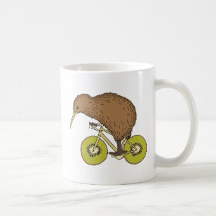 Caneca De Café Bicicleta da equitação do quivi com rodas do qui