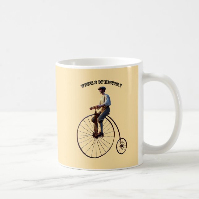 Caneca De Café Bicicleta de Alta Roda do Século 19 com Cavaleiro (Direita)