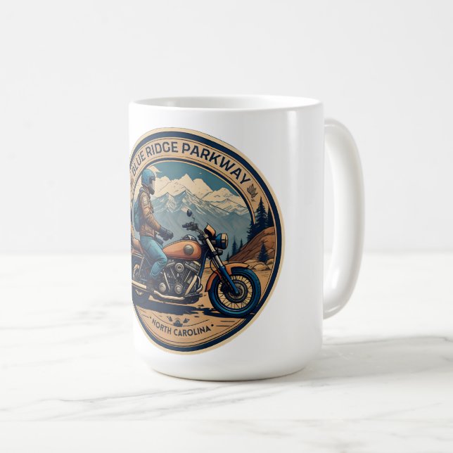 Caneca De Café Bicicleta de Bicicleta Cena de Ridge Azul (Frente Esquerda)