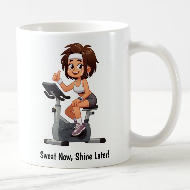 Caneca De Café Bicicleta de Exercício Personalizável (Criador carregado)