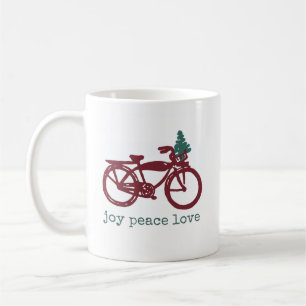 Caneca De Café Bicicleta do vintage e de árvore de Natal design