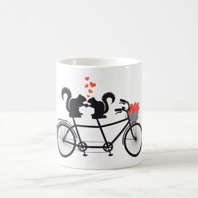 Caneca De Café bicicleta em tandem com esquilos (Centro)