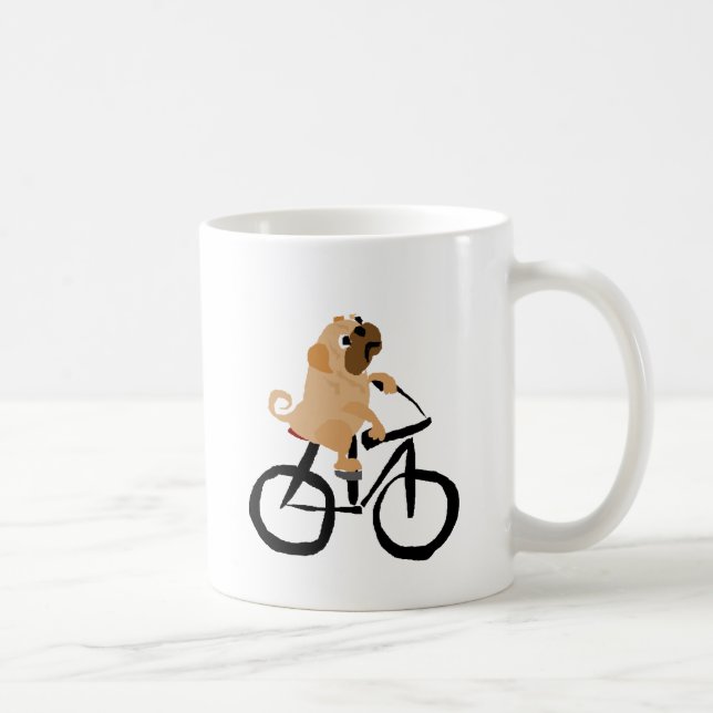 Caneca De Café Bicicleta engraçada da equitação do cão de filhote (Direita)