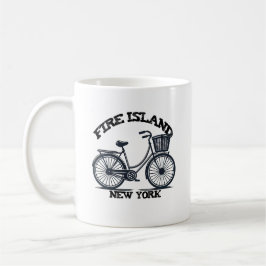 Caneca De Café Bicicleta FIRE ISLAND NEW YORK com basket Bike
