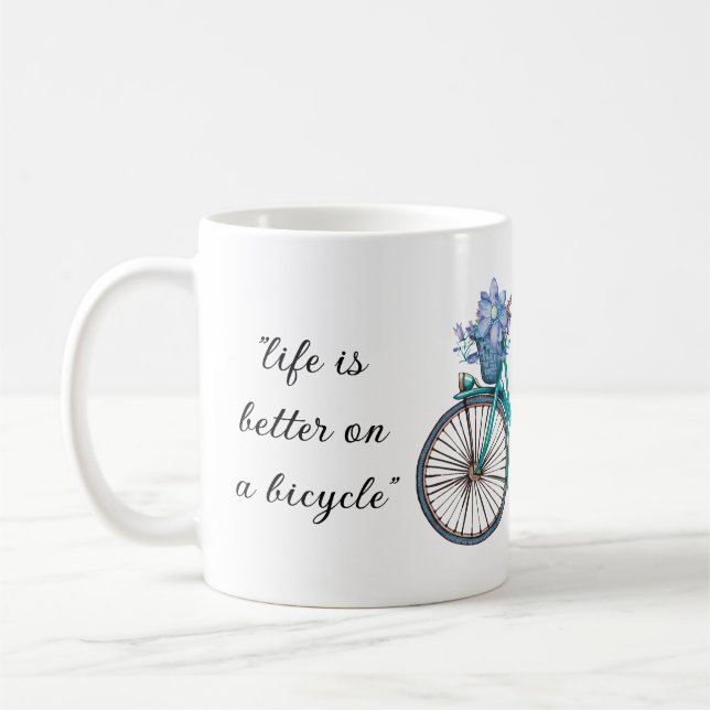 Caneca De Café Bicicleta Floral Design Boho Chic (Esquerda)