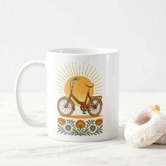 Caneca De Café Bicicleta Retro Polonesa Folk Pôr do Sol