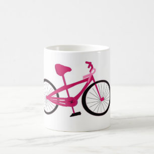 Caneca De Café Bicicleta Rosa Com Fita Rosa