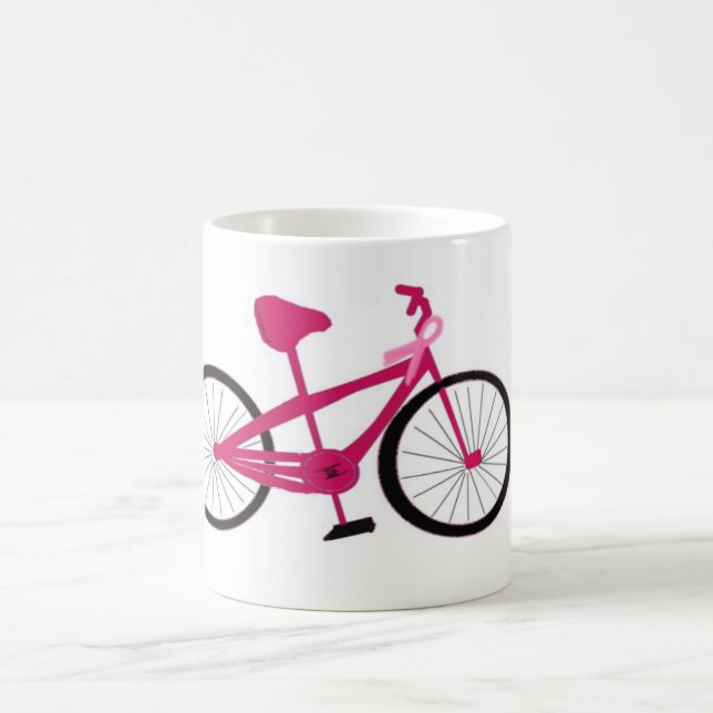 Caneca De Café Bicicleta Rosa Com Fita Rosa (Centro)