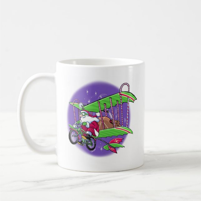 Caneca De Café Bicicleta Voadora de papais noeis (Esquerda)