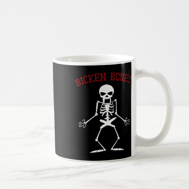 Caneca De Café Bickles Skeleton Halloween Bones Engraçados Amor W (Direita)