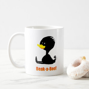 Caneca De Café Bico-a-Bico! Pato de desenho animado fofo com troc