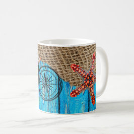Caneca De Café Bico-estrelado de madeira azul-russo