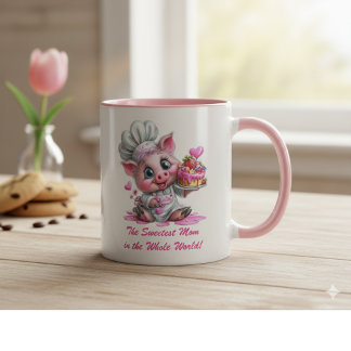 Caneca de Café Bicolor Chef Porca Mãe Mais Doce
